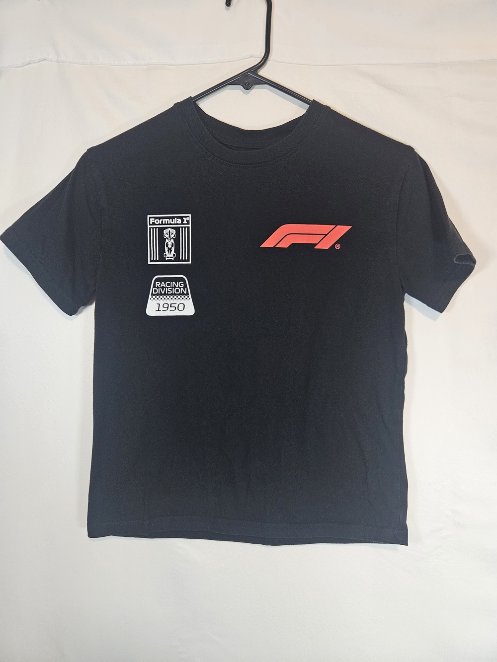 Hybrid Apparel Black Short Sleeve Tee with Red F1 Logo